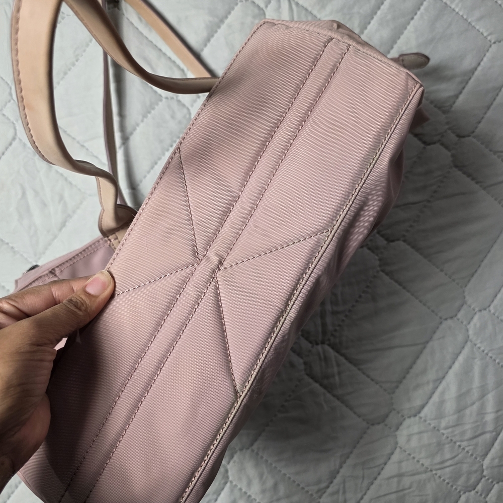 Frye Blush Pink Nylon Tote with Light Leather Handles - Picture 6 of 13